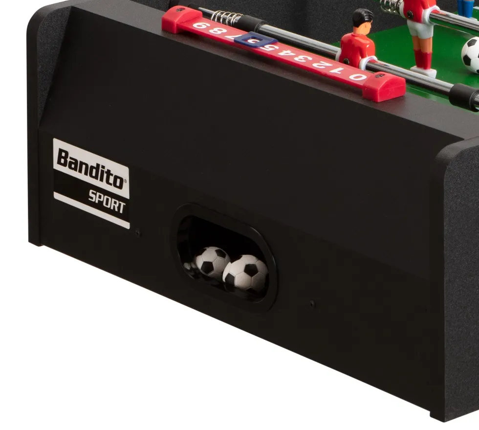 Bandito Mini Tafelvoetbal met Telescopische Stangen - Zwart