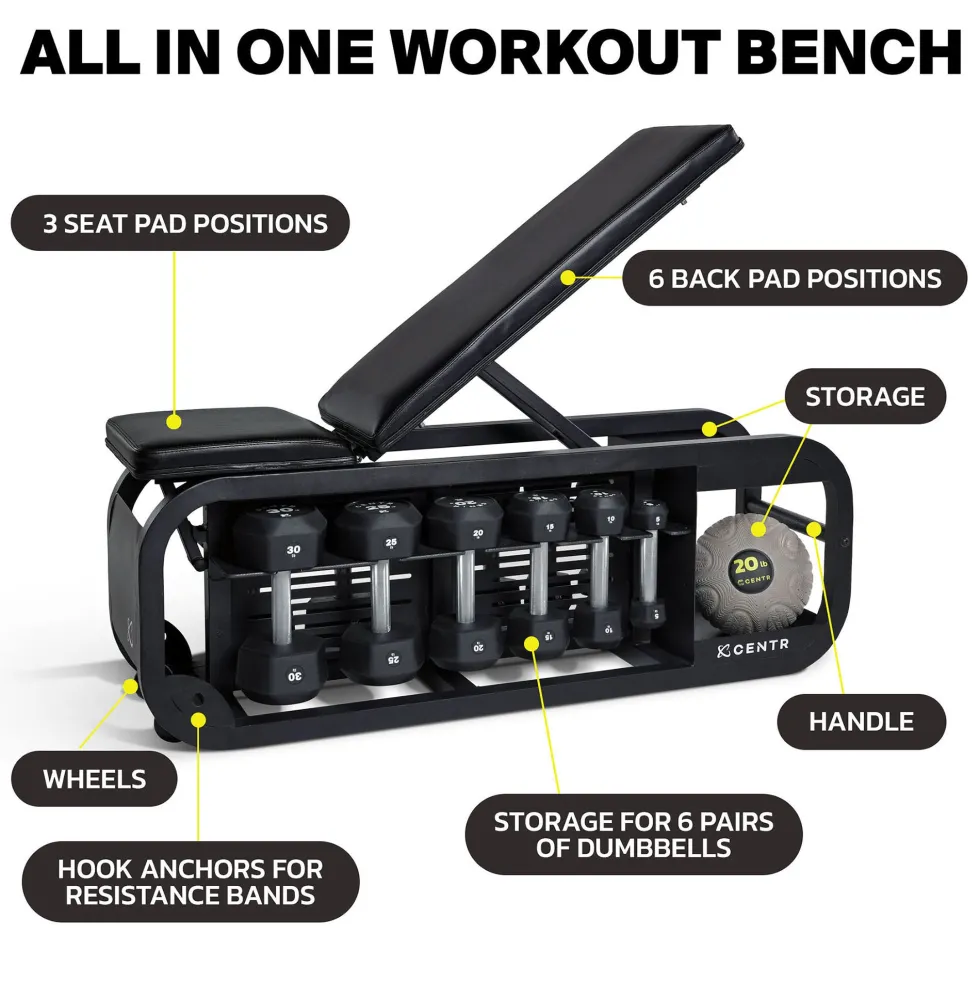 Centr Fusion Bench - Trainingsbank met opbergruimte