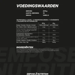 Empose Nutrition Whey Protein - Eiwit Poeder - Vanille - 2270 gram