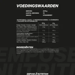 Empose Nutrition Whey Protein - Eiwit Poeder - Aardbei - 2270 gram