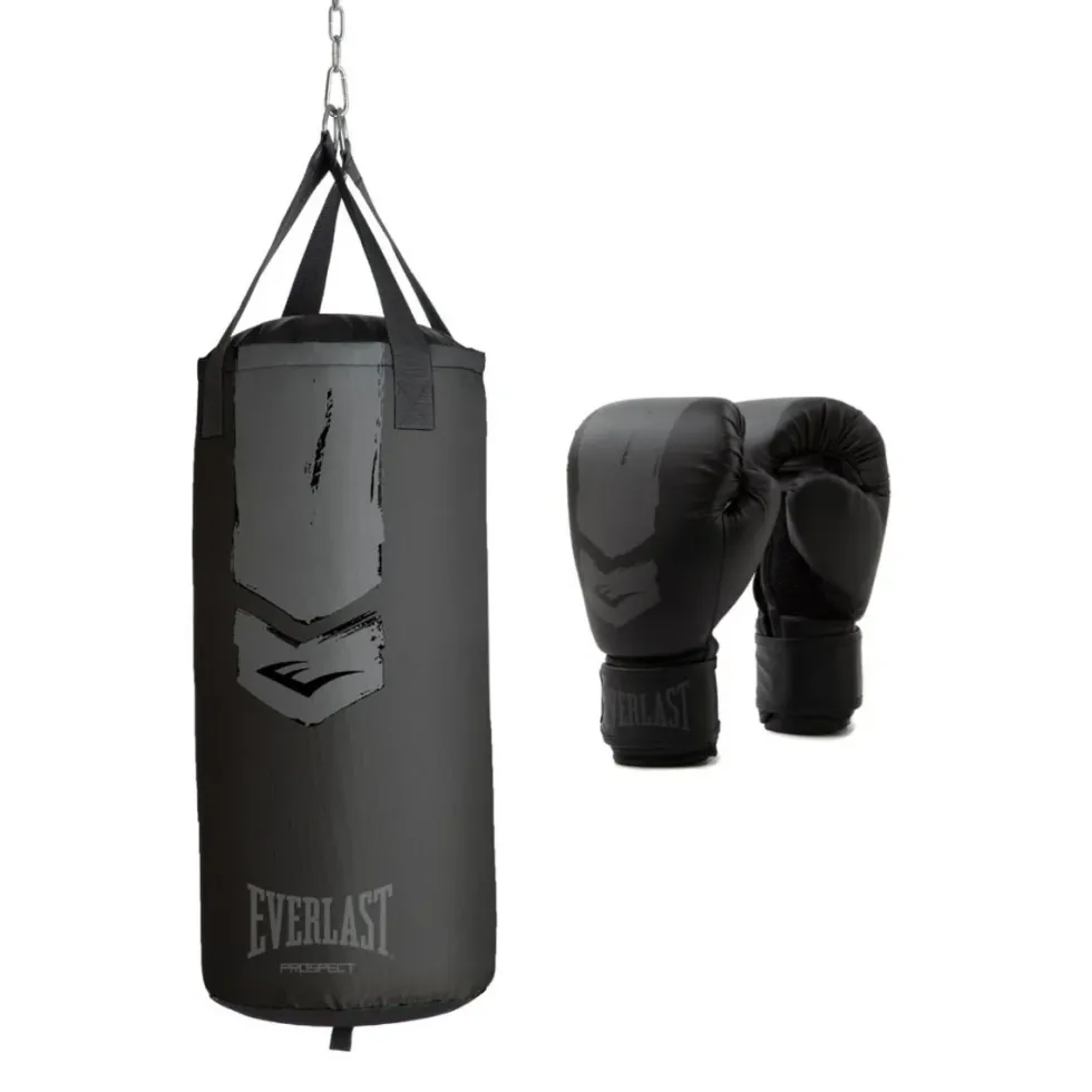 Everlast Prospect 2 Heavy Bag Kit - Bokszak & Bokshandschoenen - Zwart/Grijs - Tweedekans