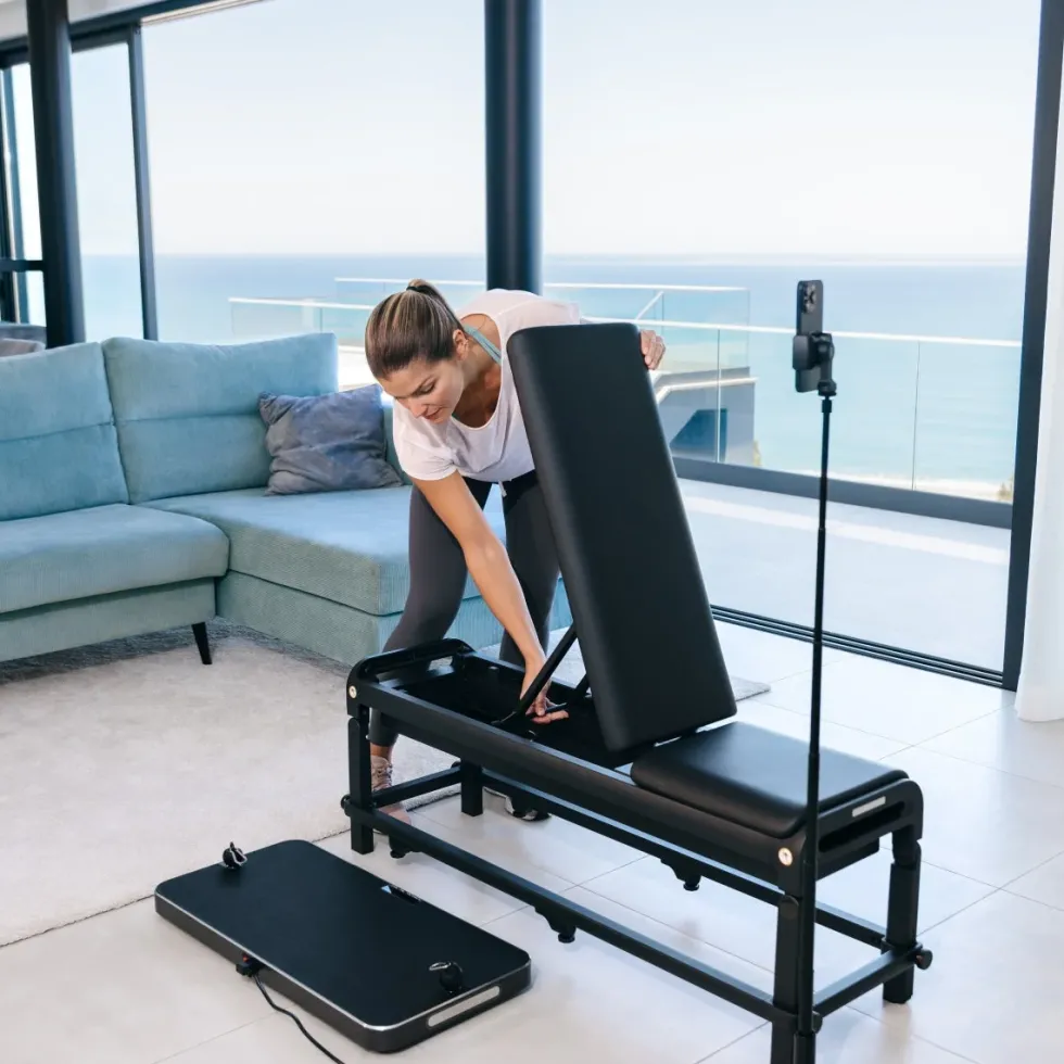 Flow Fitness DSG100i met Perform Fitnessbank - Smart Home Gym - Krachtstation