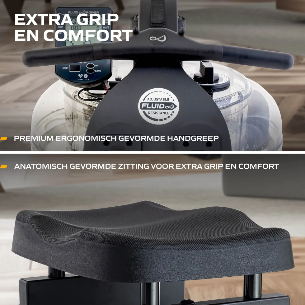Fluid Rower Neon Pro XL Roeitrainer - Mat Zwart