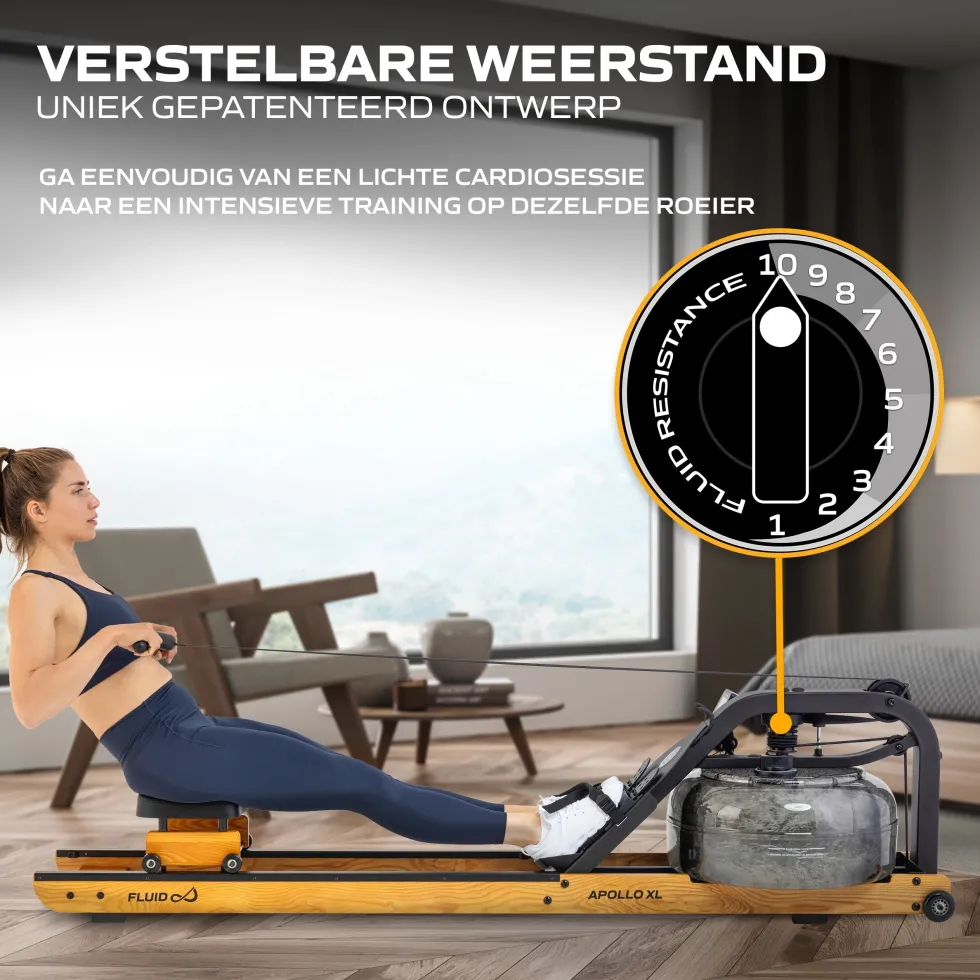 Fluid Rower Roeitrainer Apollo XL - Beuken
