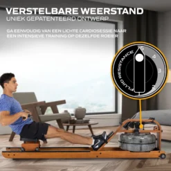 Fluid Rower Viking 3V Roeitrainer - Donker Eiken