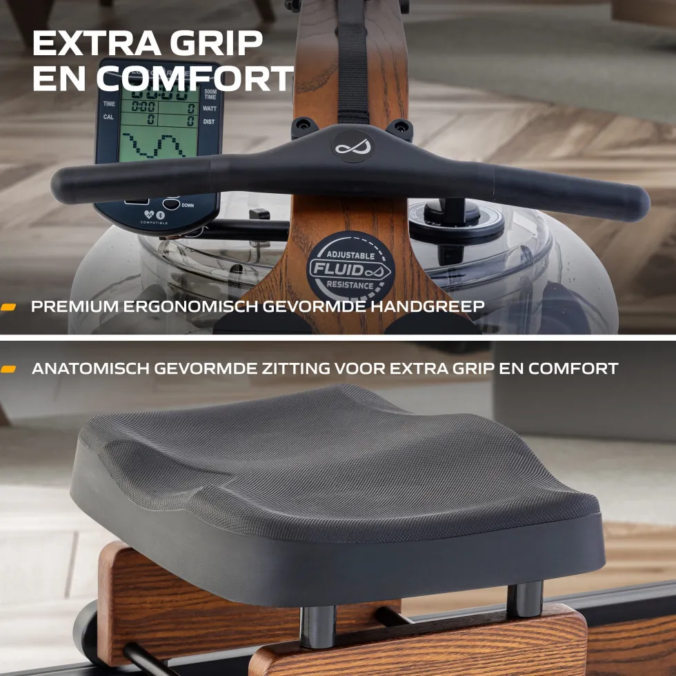 Fluid Rower Viking 3 XL Roeitrainer - Walnoot