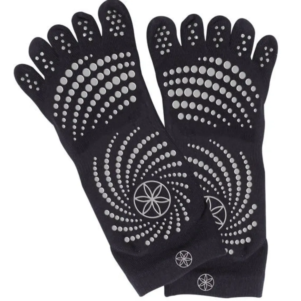 Gaiam Grippy Yoga Socks - Anti-Slip Yogasokken - Zwart/Grijs
