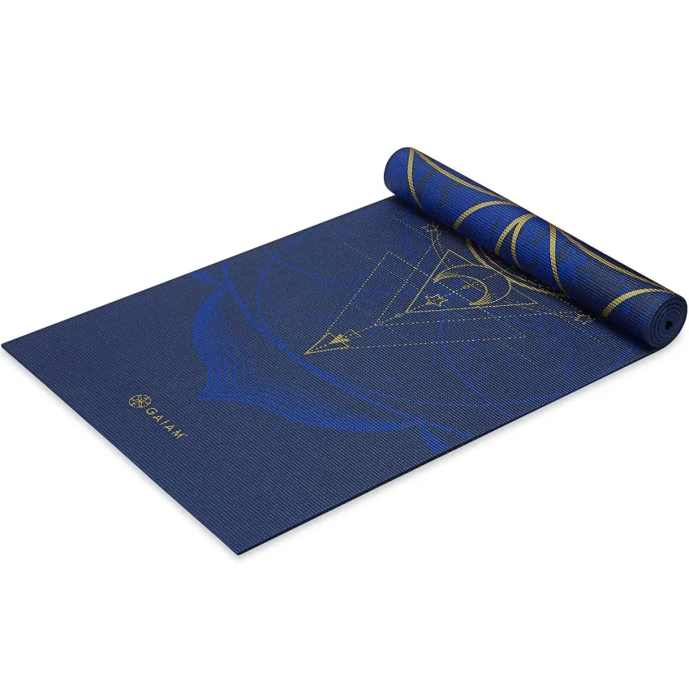 Gaiam Reversible Yogamat - 6 mm - Metallic Sun & Moon