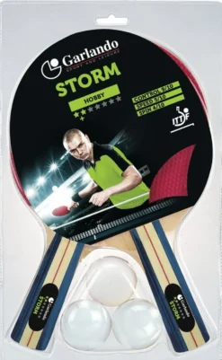 Garlando Storm Tafeltennis Set - 2 Bats en 3 Pingpongballen