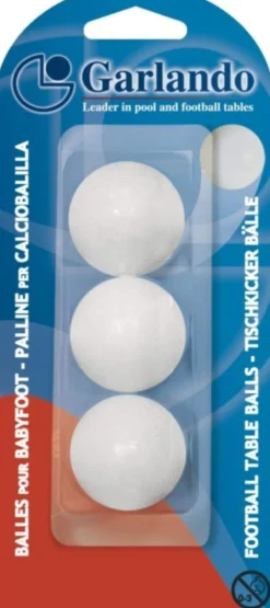 Garlando Tafelvoetbal Balletjes - Wit - 3 Stuks