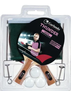 Garlando Thunder Plus Tafeltennis Set - 2 Bats en 3 Pingpongballen - Net en Palen
