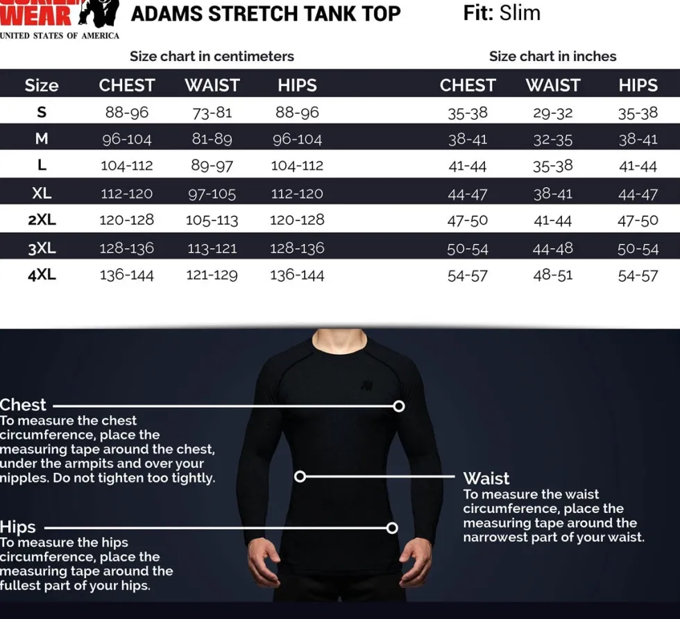 Gorilla Wear Adams Stretch Tank Top - Zwart