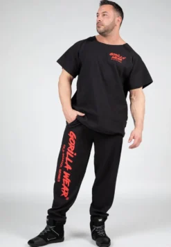 Gorilla Wear Augustine Old School Work out Top - Zwart/Rood