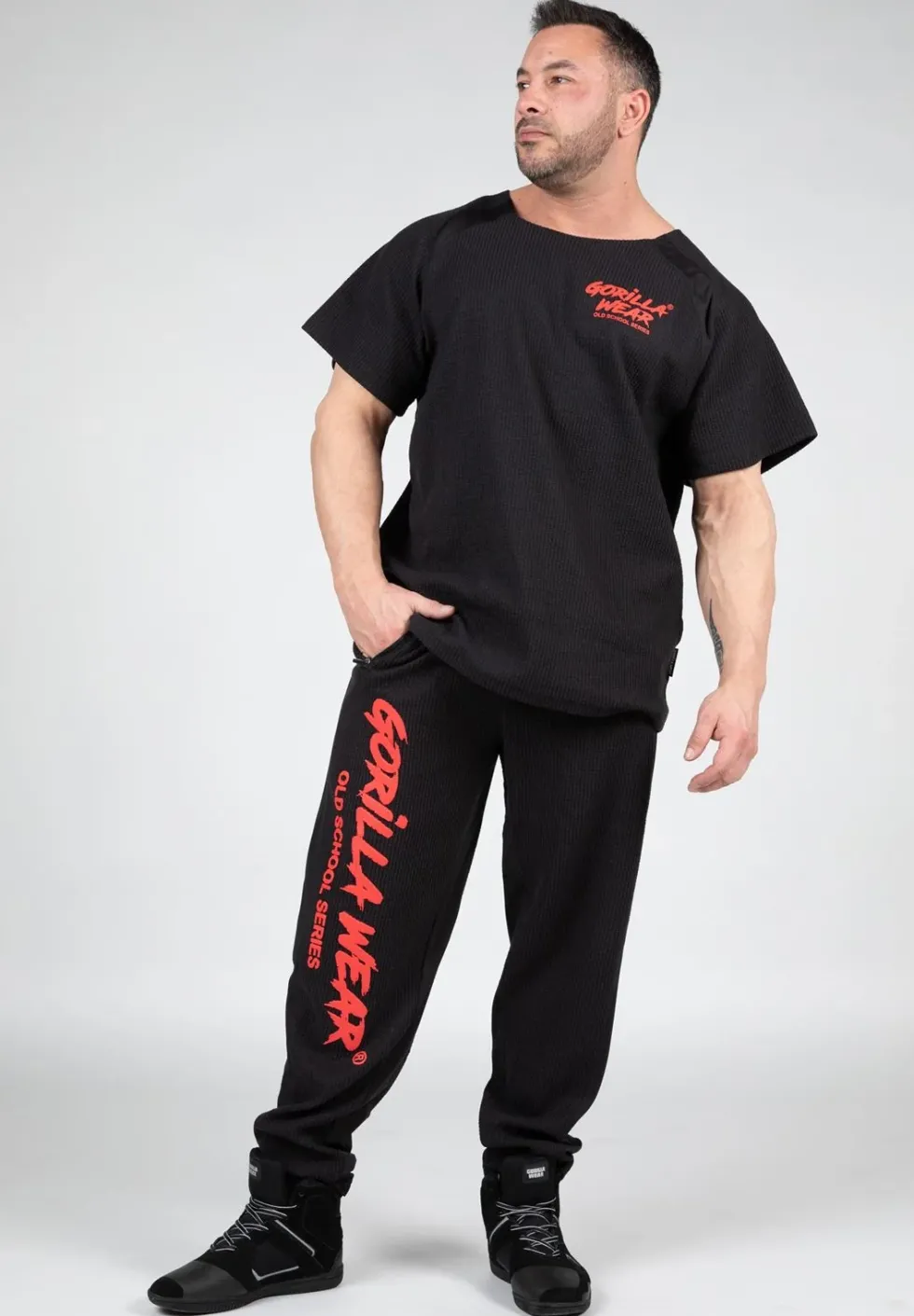 Gorilla Wear Augustine Old School Trainingsbroek - Zwart/Rood
