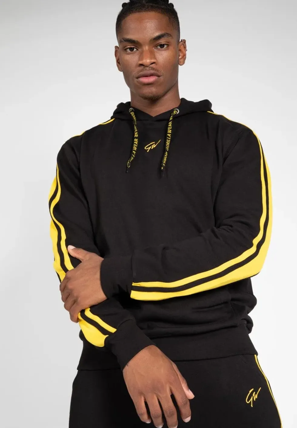 Gorilla Wear Banks Oversized Hoodie - Zwart/Geel