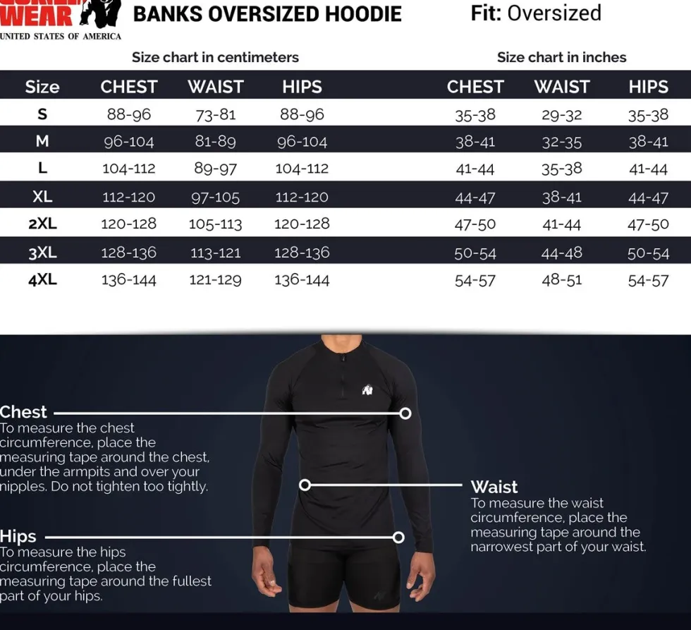 Gorilla Wear Banks Oversized Hoodie - Zwart/Geel