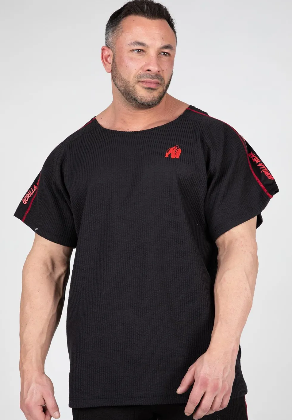 Gorilla Wear Buffalo Old School Workout T-Shirt - Zwart/Rood