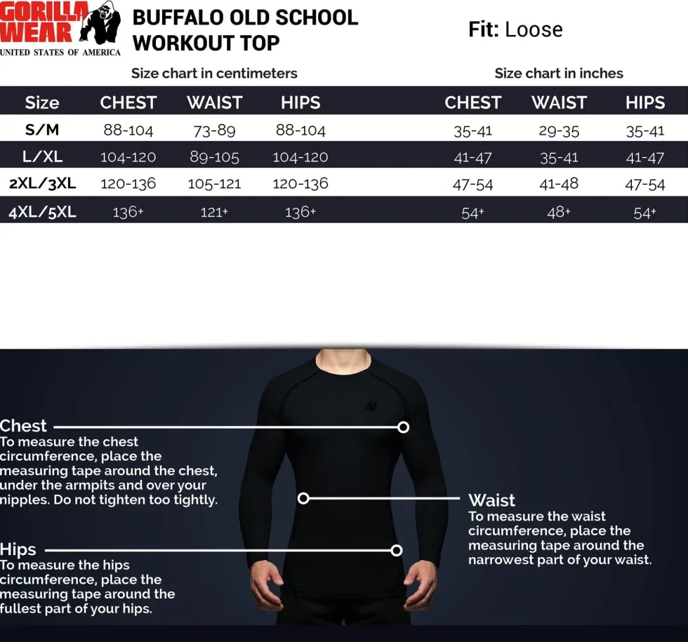Gorilla Wear Buffalo Old School Workout T-Shirt - Zwart/Rood