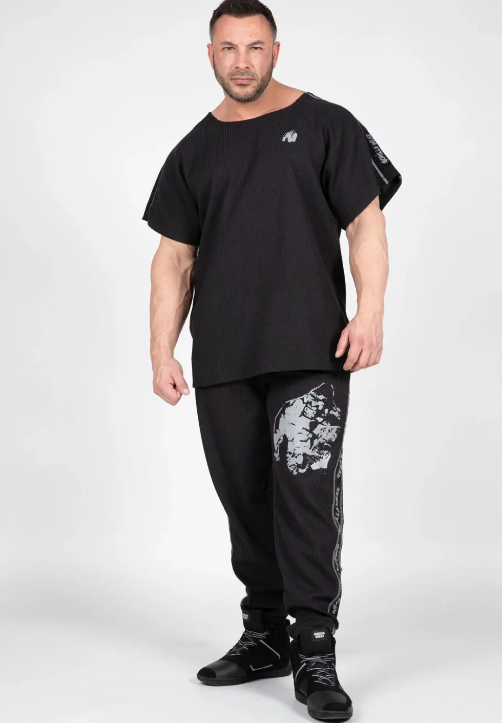 Gorilla Wear Buffalo Old School Workout T-Shirt - Zwart/Grijs