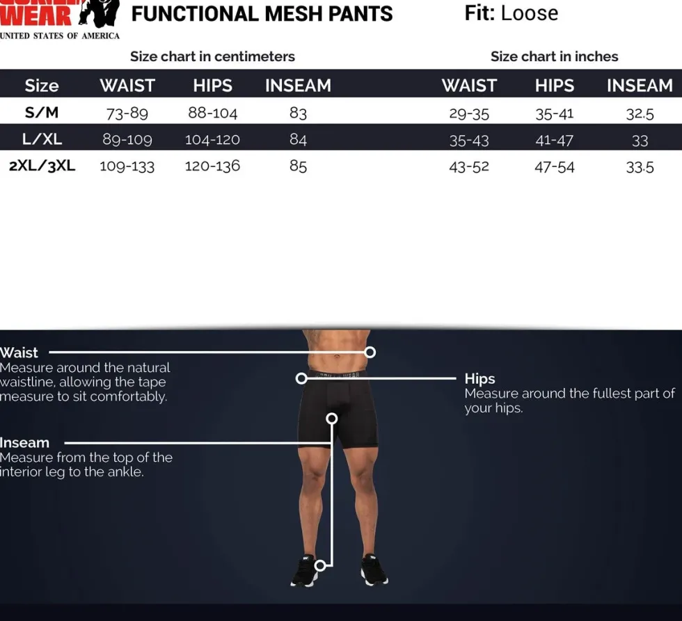 Gorilla Wear Functional Mesh Trainingsbroek - Zwart/Groen