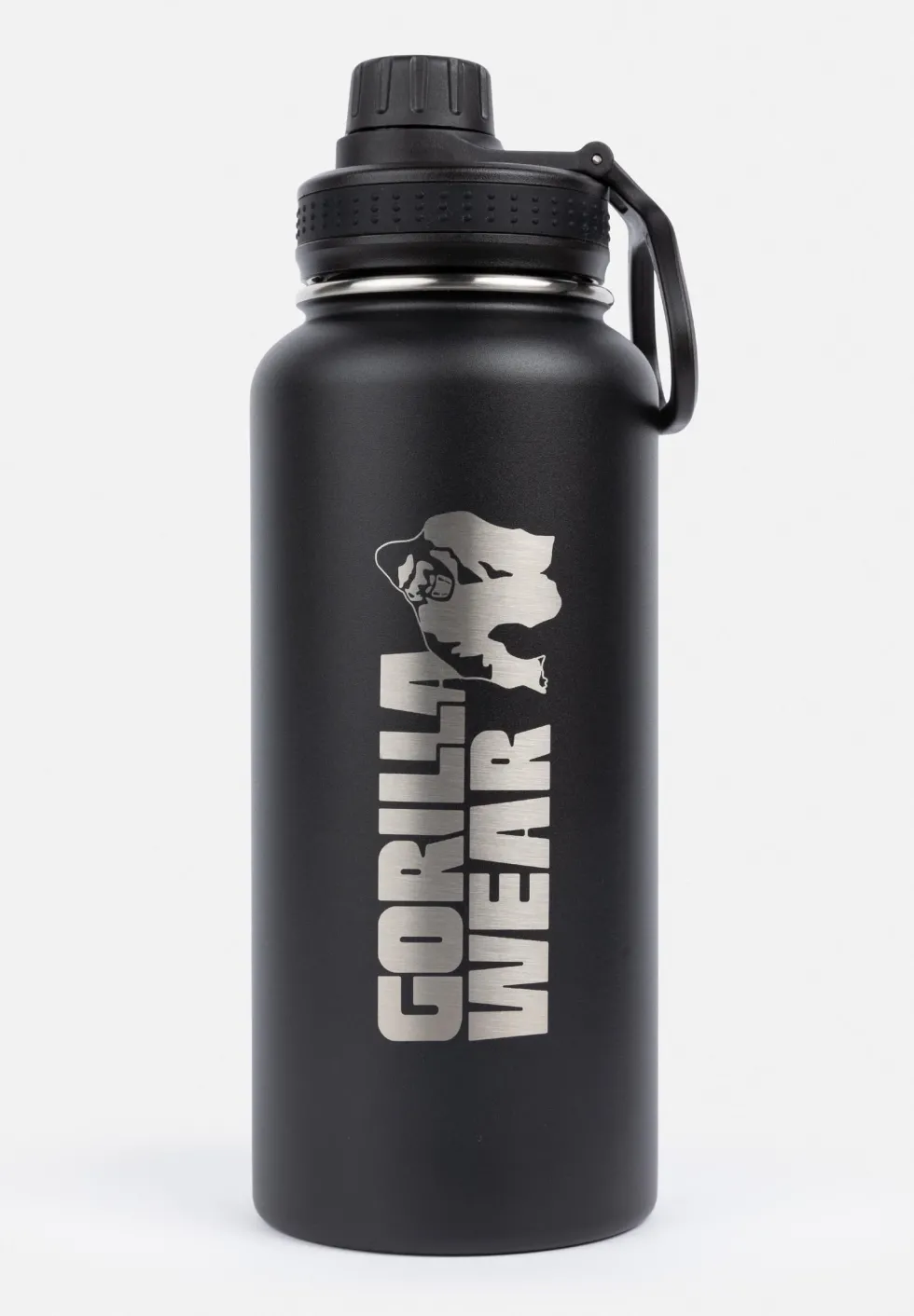 Gorilla Wear Geïsoleerde RVS Waterfles - Zwart - 1000 ml