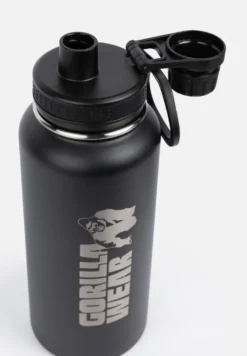 Gorilla Wear Geïsoleerde RVS Waterfles - Zwart - 1000 ml