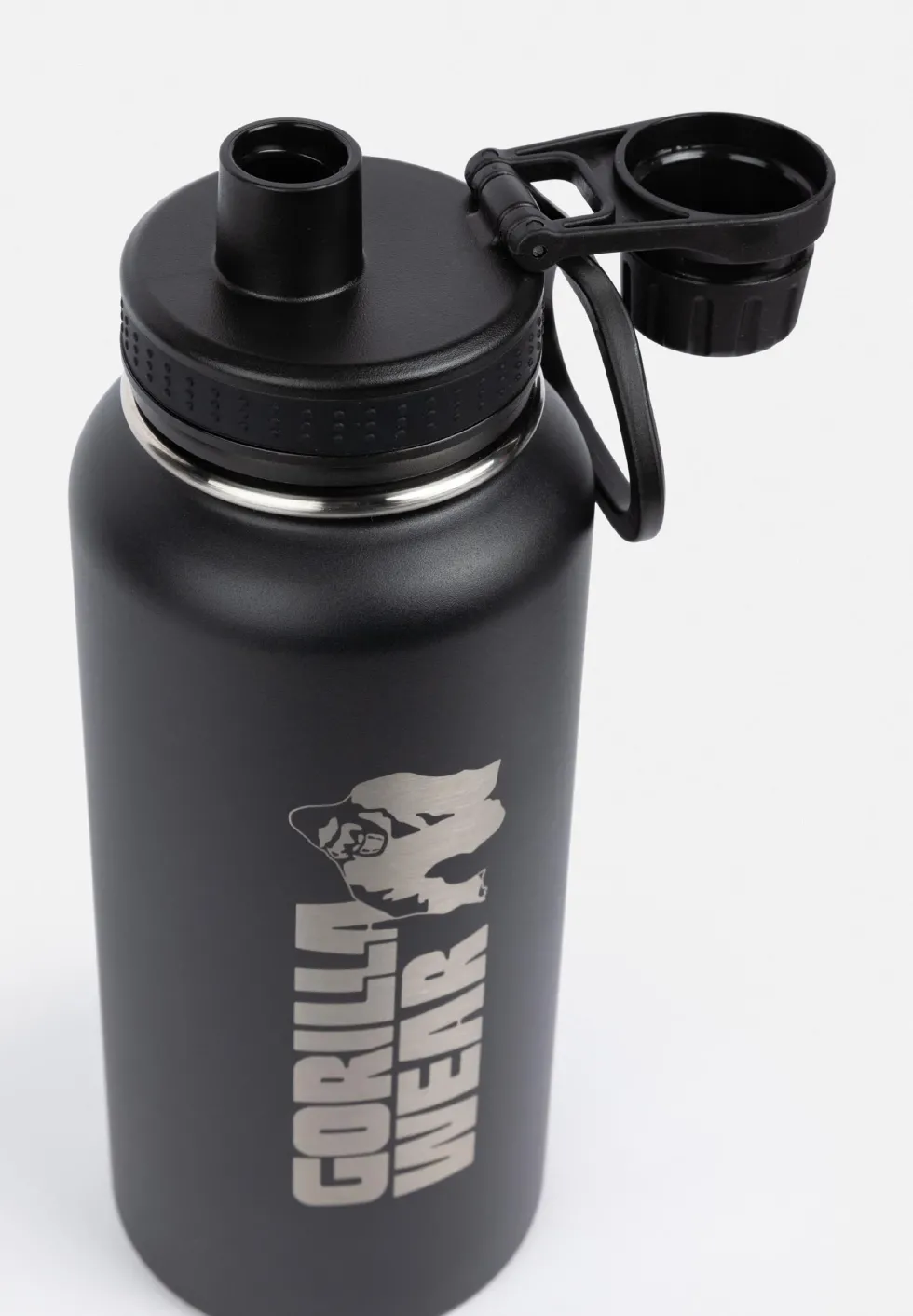 Gorilla Wear Geïsoleerde RVS Waterfles - Zwart - 1000 ml