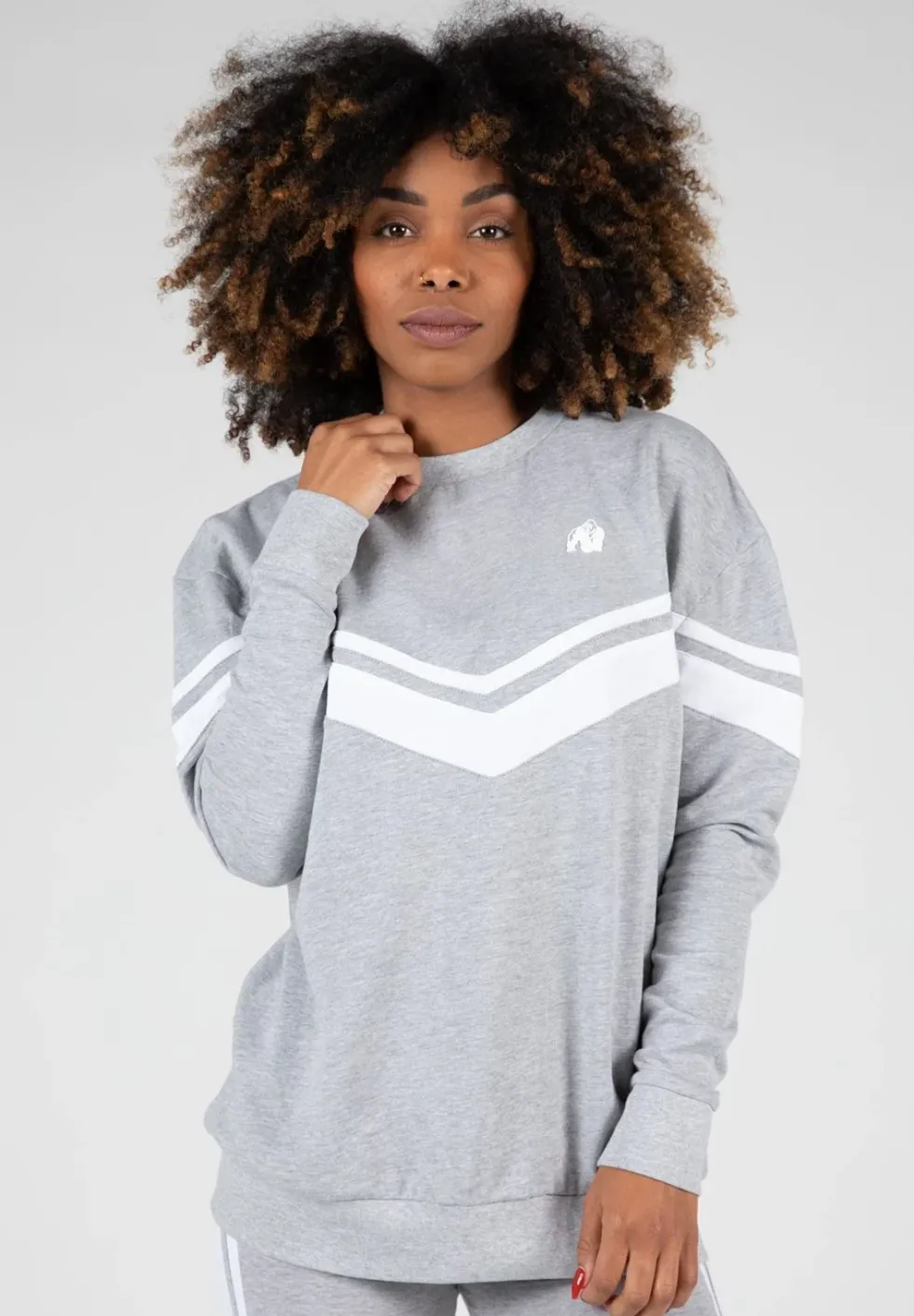 Gorilla Wear Hailey Oversized Sweater - Grijs Gemeleerd