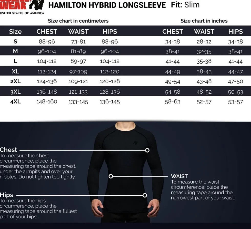 Gorilla Wear Hamilton Hybrid Longsleeve - Zwart
