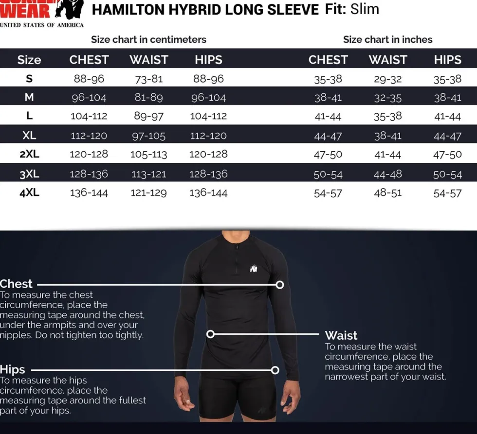 Gorilla Wear Hamilton Hybrid Longsleeve - Zwart