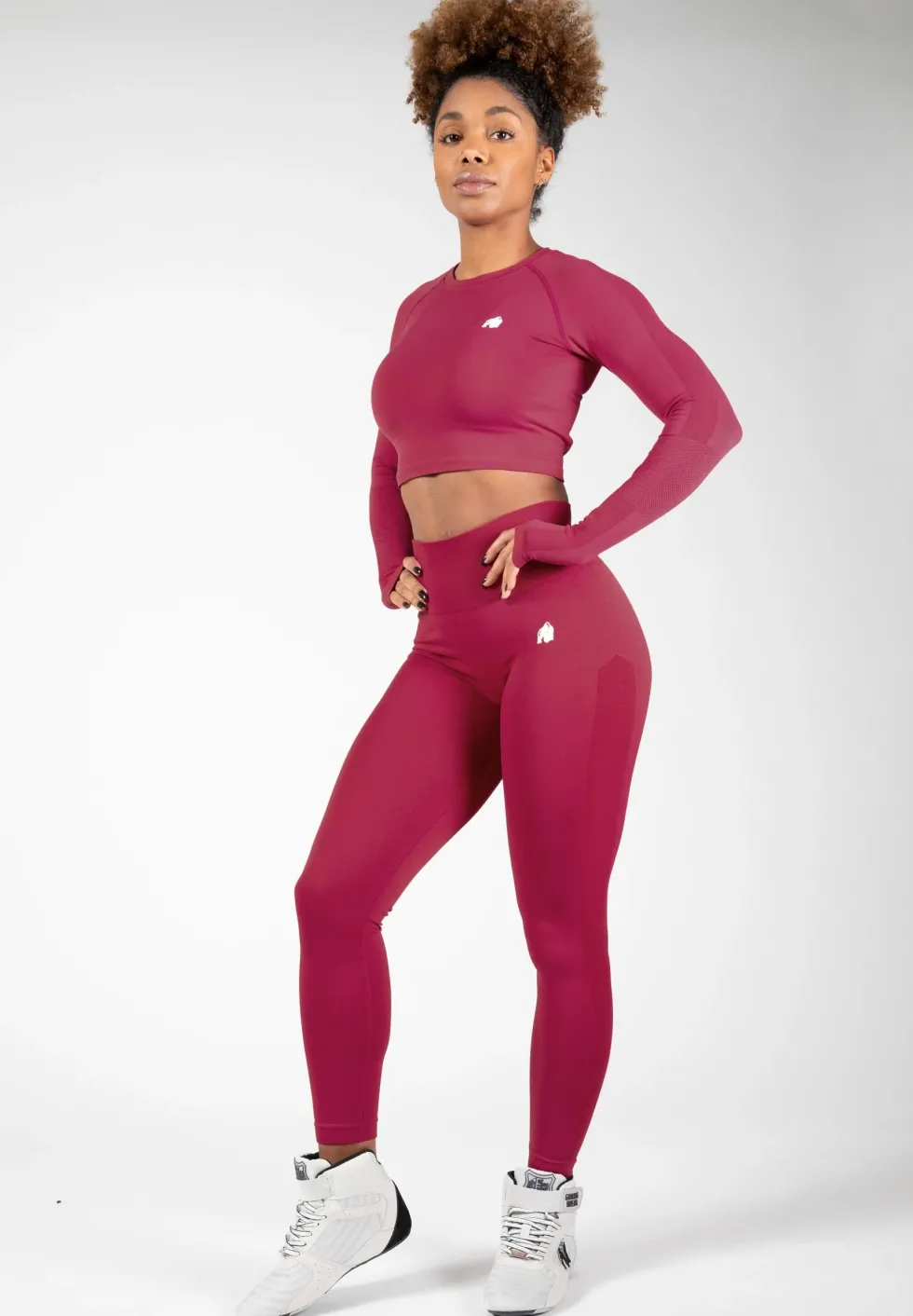 Gorilla Wear Hilton Seamless Cropped Longsleeve - Fuchsia