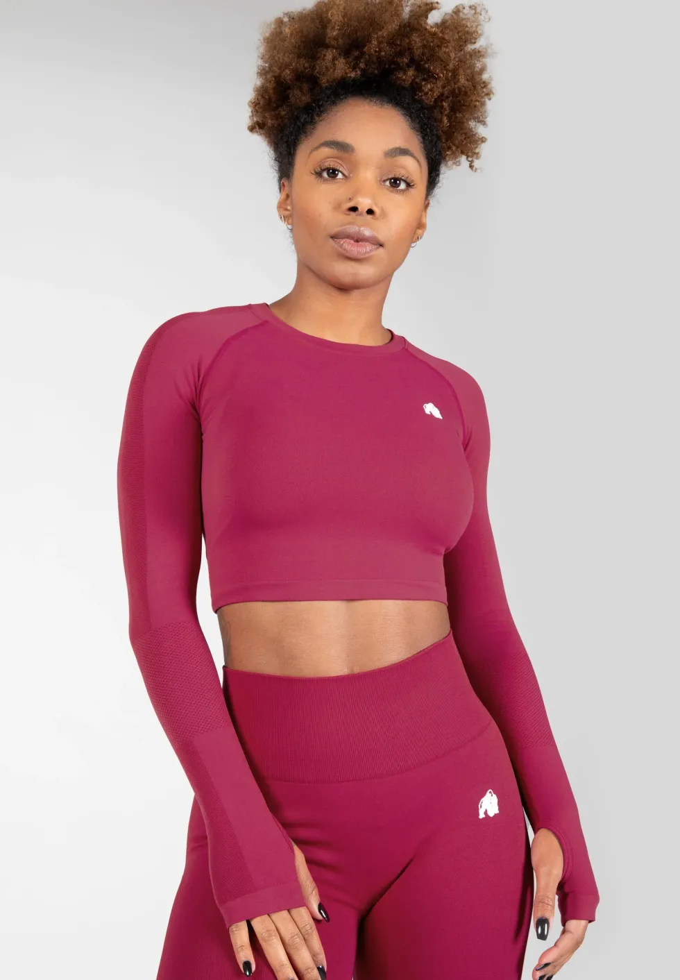 Gorilla Wear Hilton Seamless Cropped Longsleeve - Fuchsia