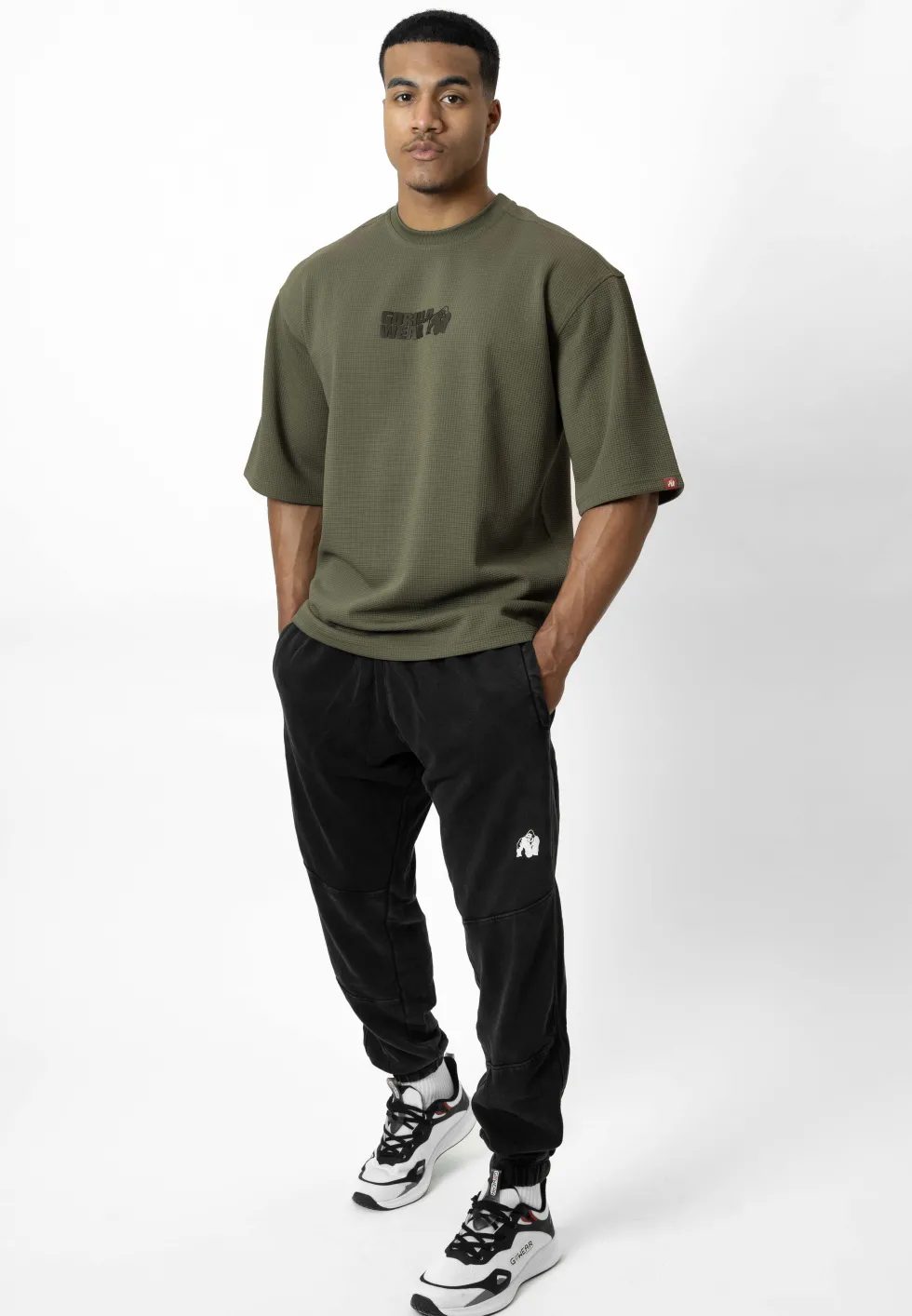 Gorilla Wear Idaho Oversized Waffle T-shirt - Legergroen