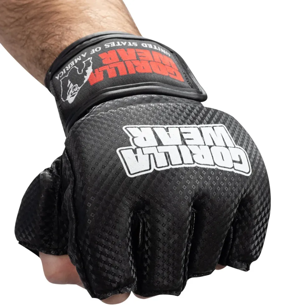 Gorilla Wear Manton MMA Handschoenen (Met Duim) - Zwart/Wit