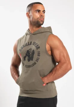 Gorilla Wear Marshall Mouwloze Hoodie - Legergroen