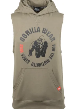 Gorilla Wear Marshall Mouwloze Hoodie - Legergroen