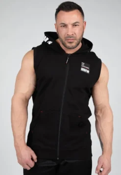 Gorilla Wear Milwaukee Mouwloos Vest met Capuchon - Zwart