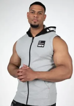 Gorilla Wear Milwaukee Mouwloos Vest met Capuchon - Grijs Gemeleerd