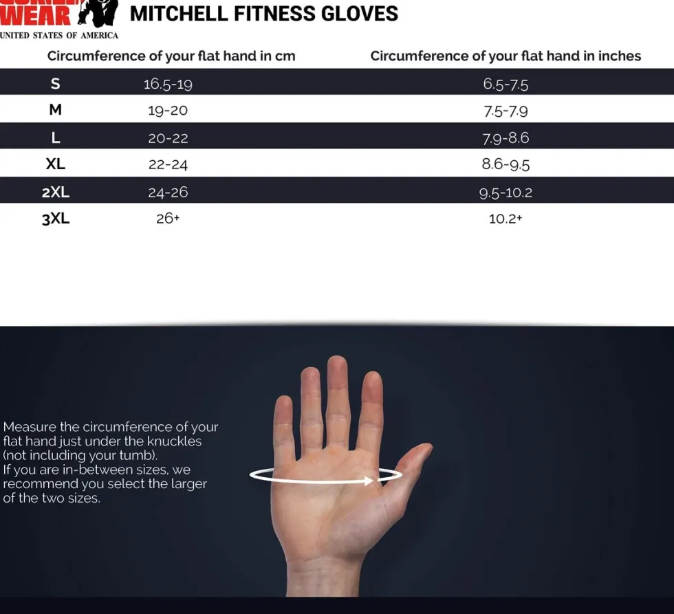 Gorilla Wear Mitchell Training Gloves - Fitness Handschoenen - Zwart/Grijs