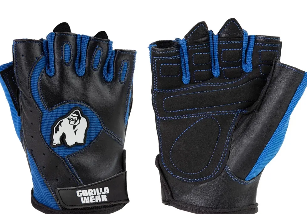 Gorilla Wear Mitchell Training Gloves - Fitness Handschoenen - Zwart/Blauw