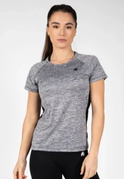 Gorilla Wear Monetta Performance T-Shirt - Grijs Gemeleerd/Zwart