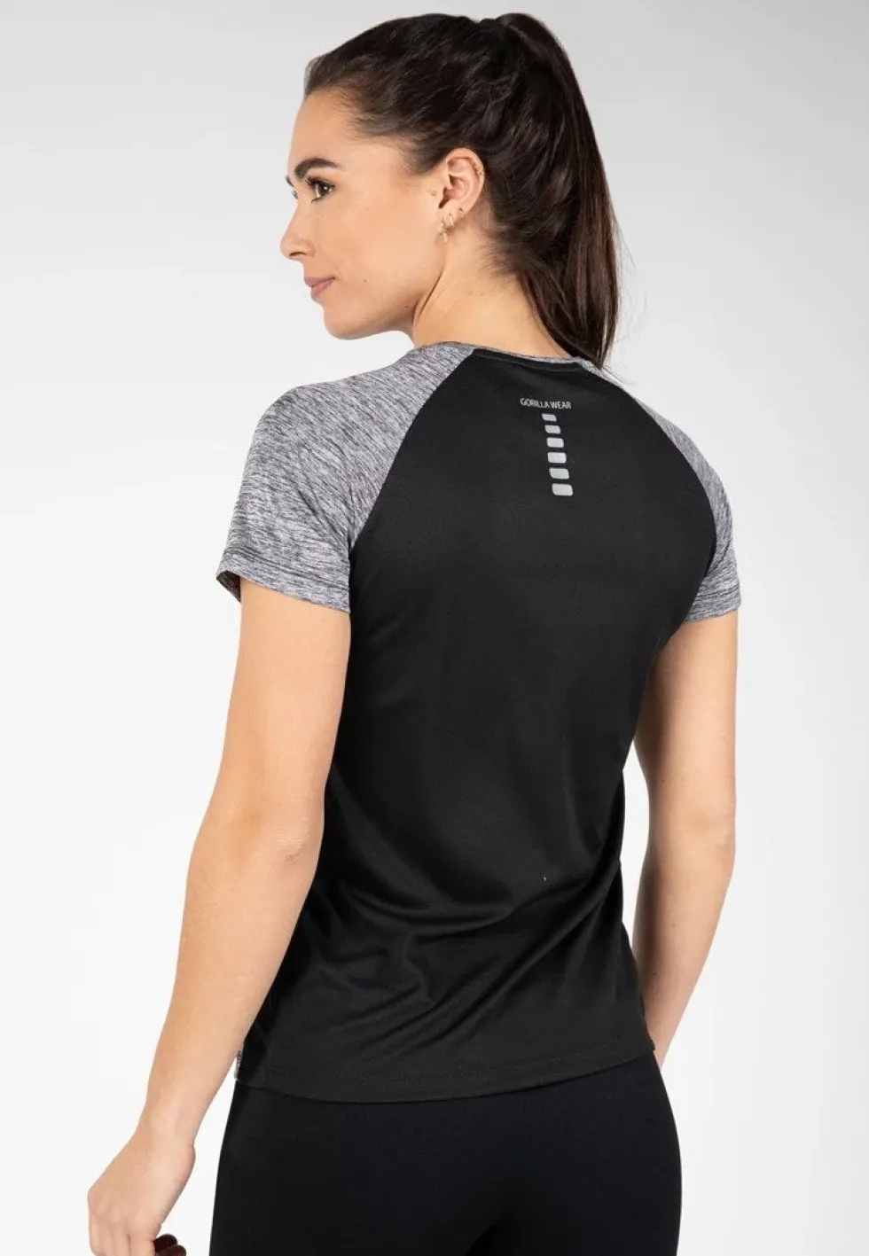 Gorilla Wear Monetta Performance T-Shirt - Grijs Gemeleerd/Zwart