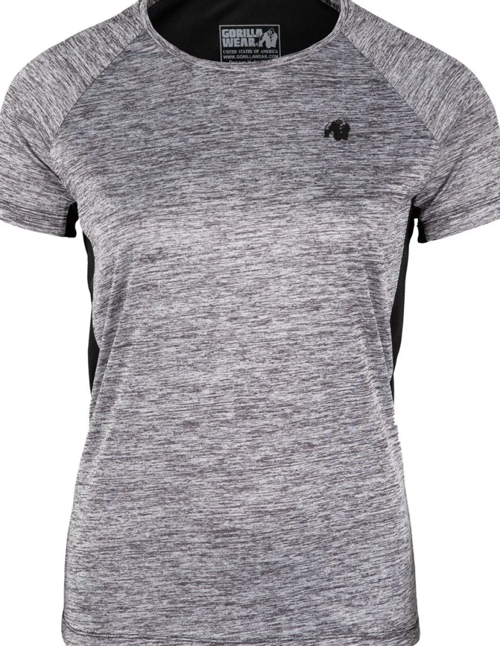 Gorilla Wear Monetta Performance T-Shirt - Grijs Gemeleerd/Zwart