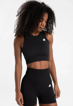 Gorilla Wear Olivia Seamless Crop Top - Zwart