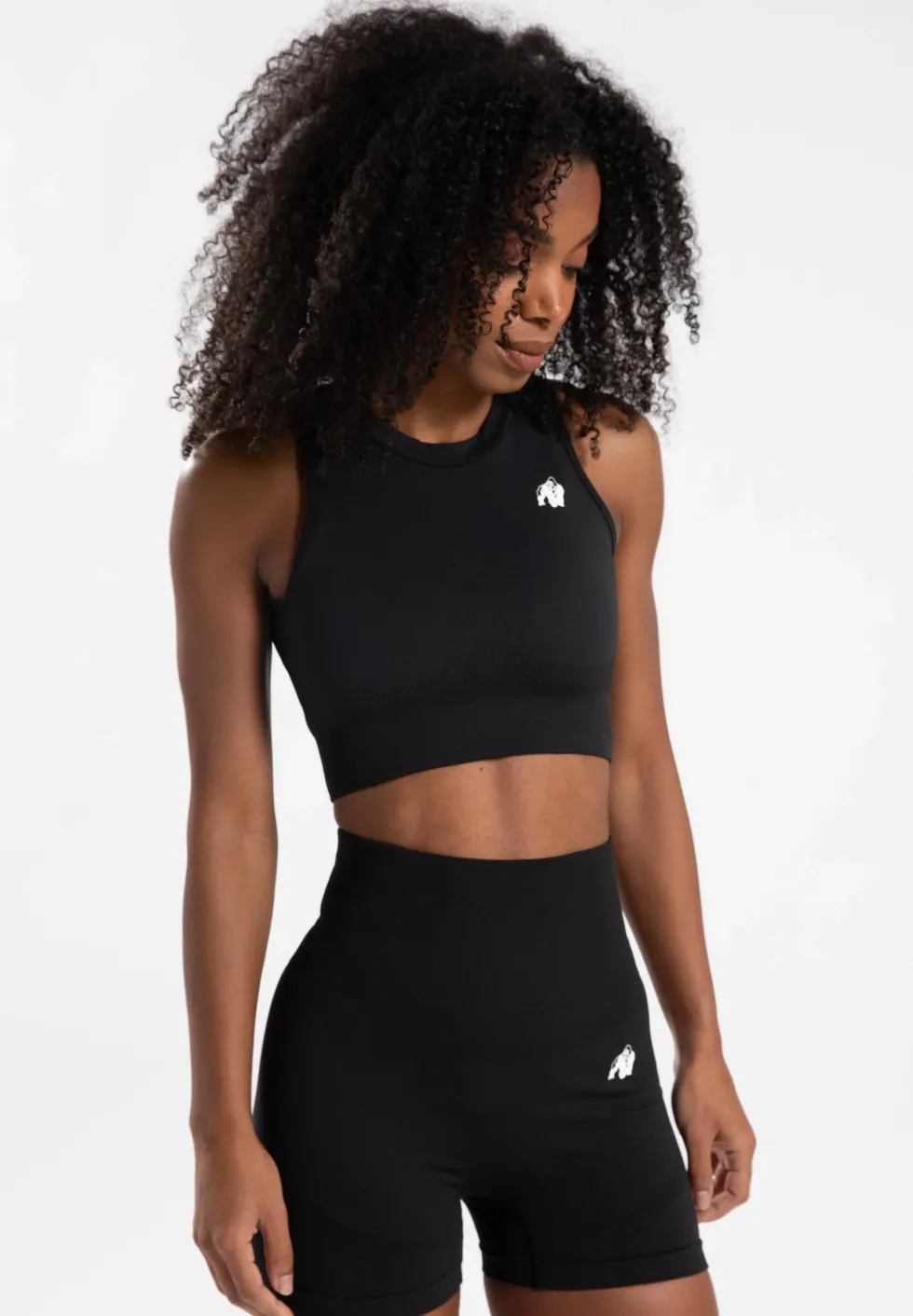Gorilla Wear Olivia Seamless Crop Top - Zwart