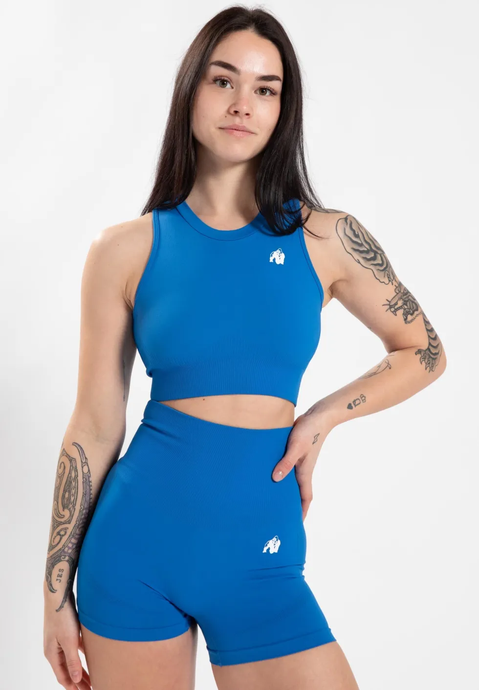Gorilla Wear Olivia Seamless Crop Top - Blauw