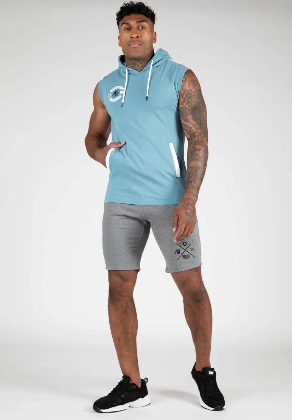 Gorilla Wear Oswego Mouwloze Hoodie - Blauw