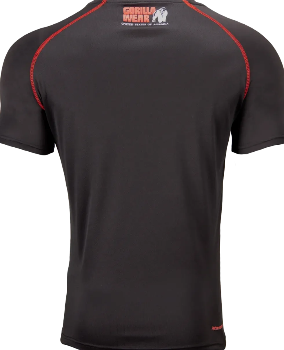Gorilla Wear Performance T-Shirt - Zwart/Rood