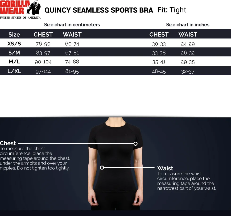 Gorilla Wear Quincy Seamless Sportbeha - Zwart