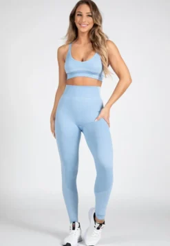 Gorilla Wear Selah Seamless Sportbeha - Lichtblauw